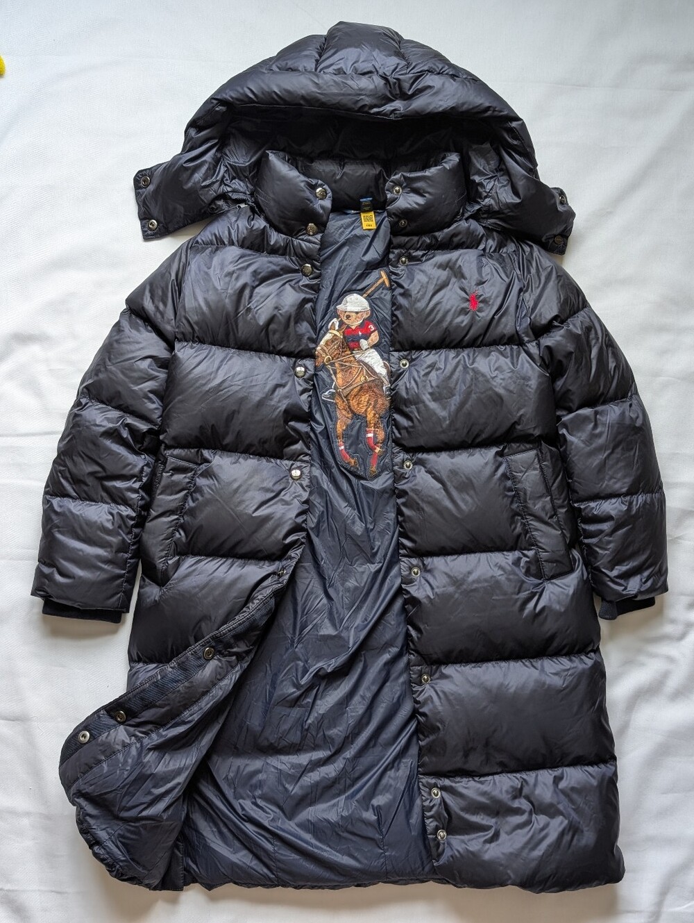 Polo Ralph Lauren Girls Polo Bear Long Down Puffer Jacket Size M (8-10) - Picture 2 of 14